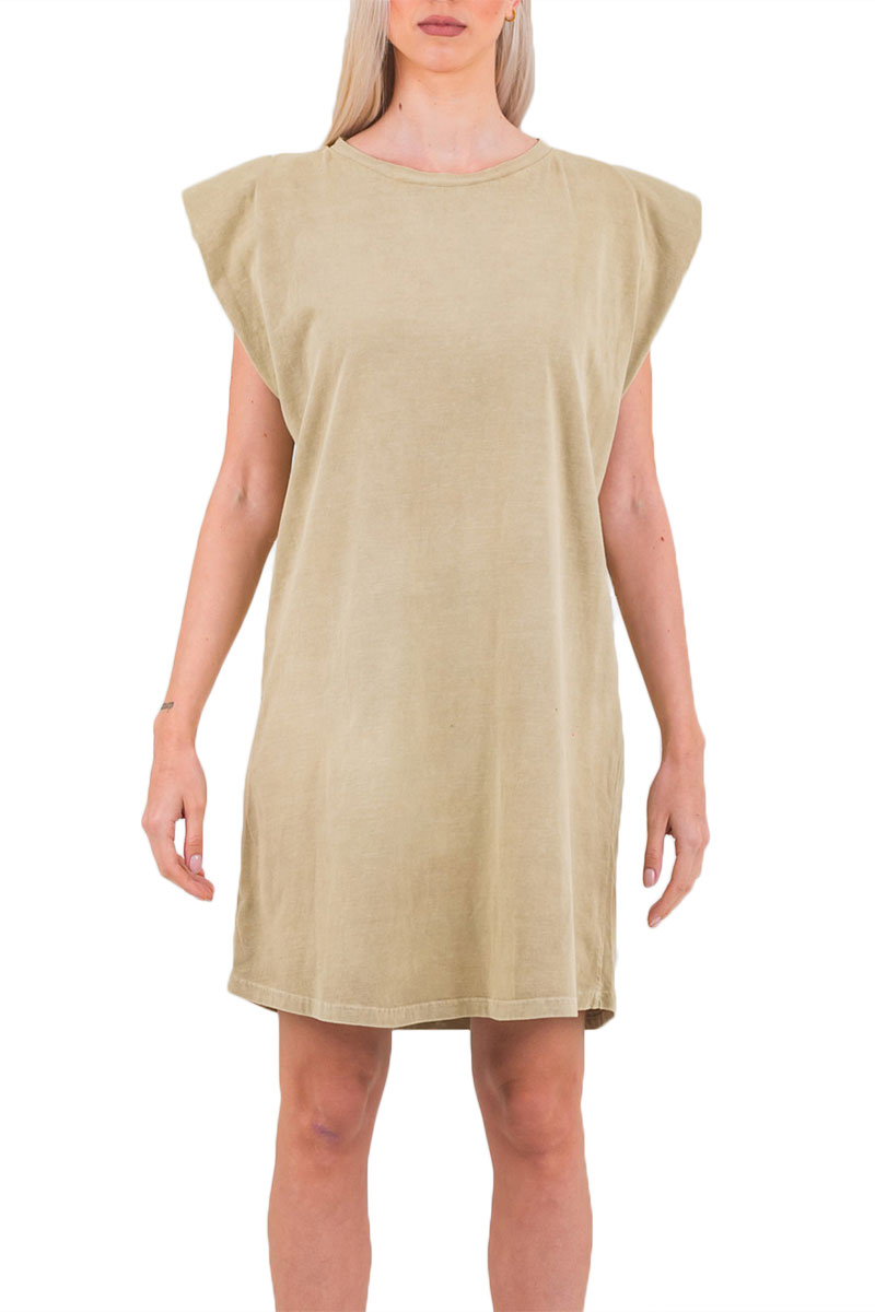 padded shoulder muscle dress