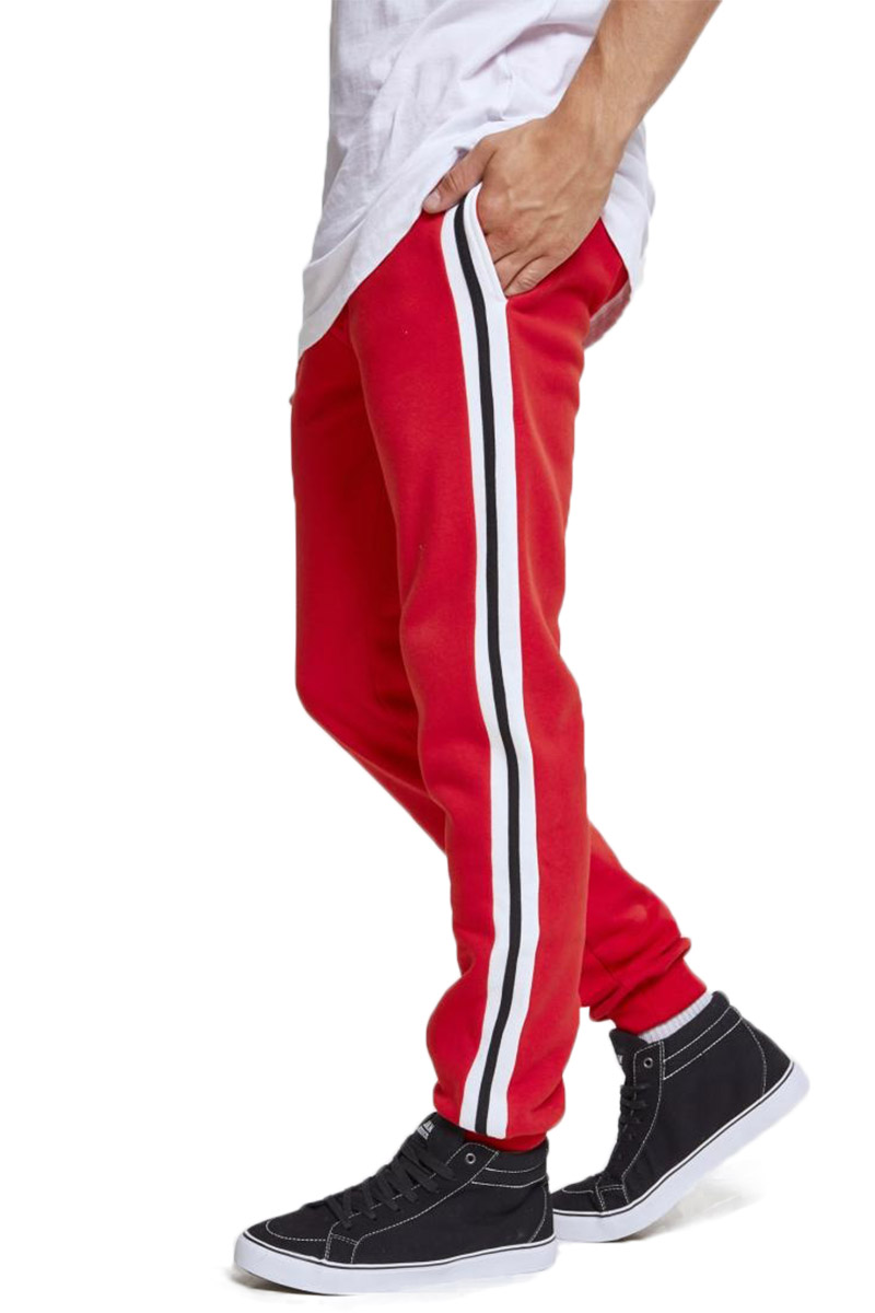 Urban Classics joggers red with side stripe