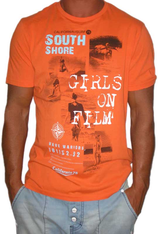 South Shore ανδρικό T-shirt "Girls on film" πορτοκαλί