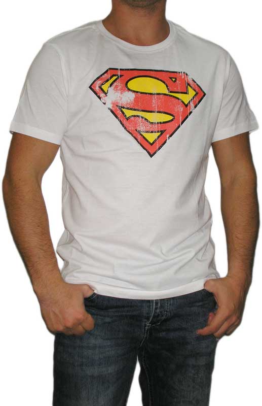 Ανδρικό t-shirt λευκό με Superman print