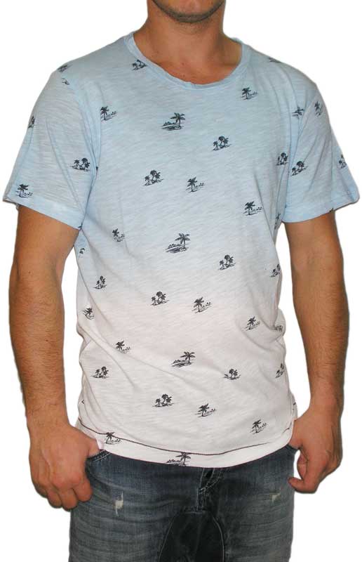 Humor Pac ανδρικό t-shirt άκουα με all over print φοίνικες