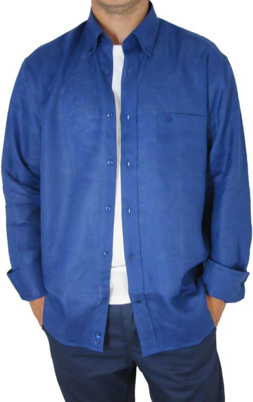 Jazzy ανδρικό λινό πουκάμισο Balli σε μπλε