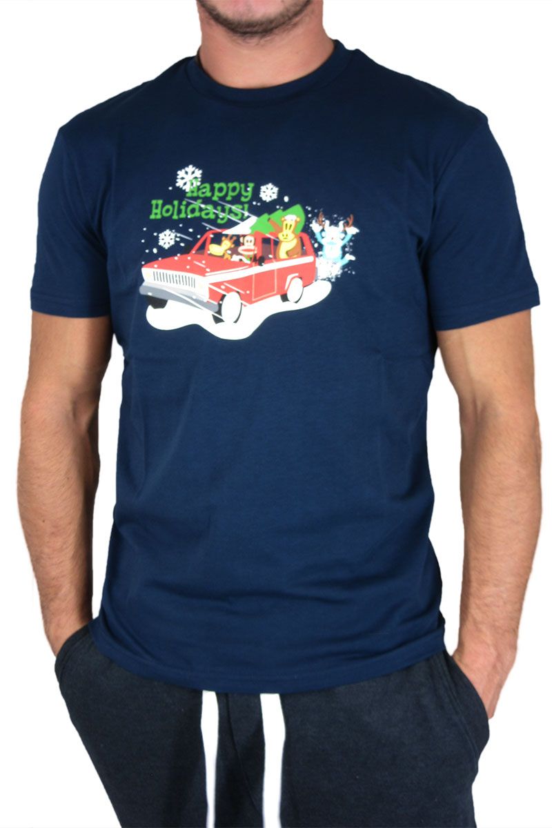 Paul Frank Julius & Friends happy holidays ανδρικό t-shirt navy
