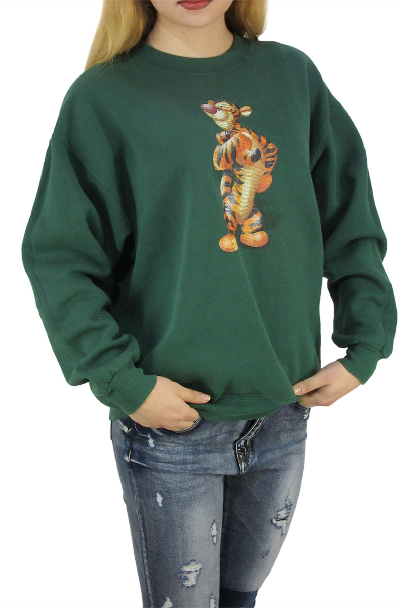 Vintage φούτερ πράσινο με Disney Tiger print