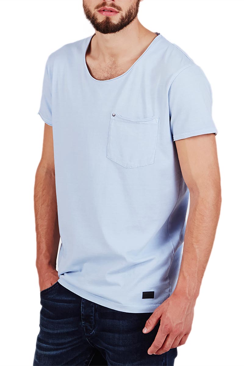 Minimum ανδρικό raw cut t-shirt Bradley γαλάζιο