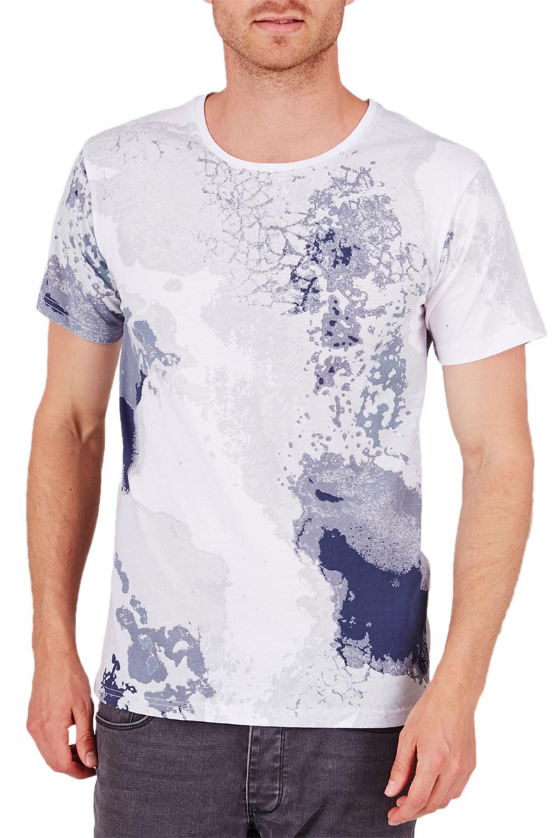 Minimum ανδρικό print t-shirt Center navy blazer