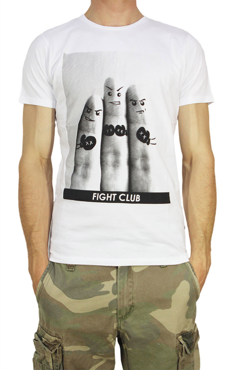 French Kick T-shirt Fight club λευκό