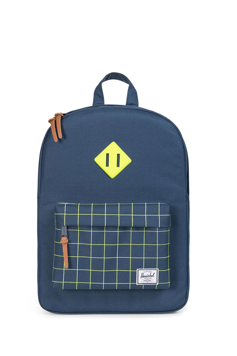 Herschel Supply Co. Heritage Youth backpack navy grid/neon lime rubber