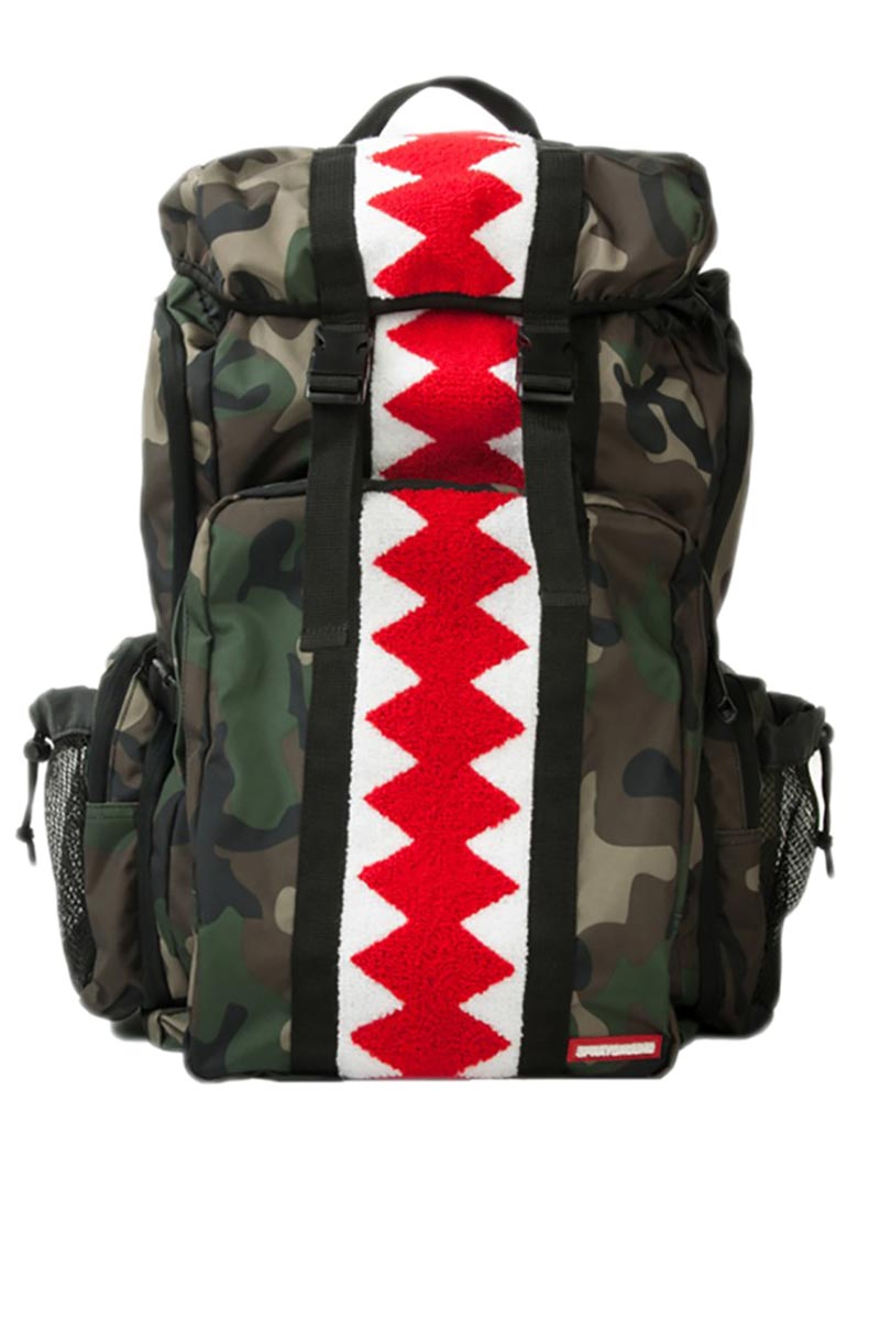 Sprayground Vertical shark chenille camo backpack