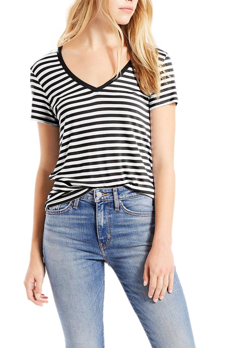 Γυναικείο LEVI'S® t-shirt black marshmallow stripe