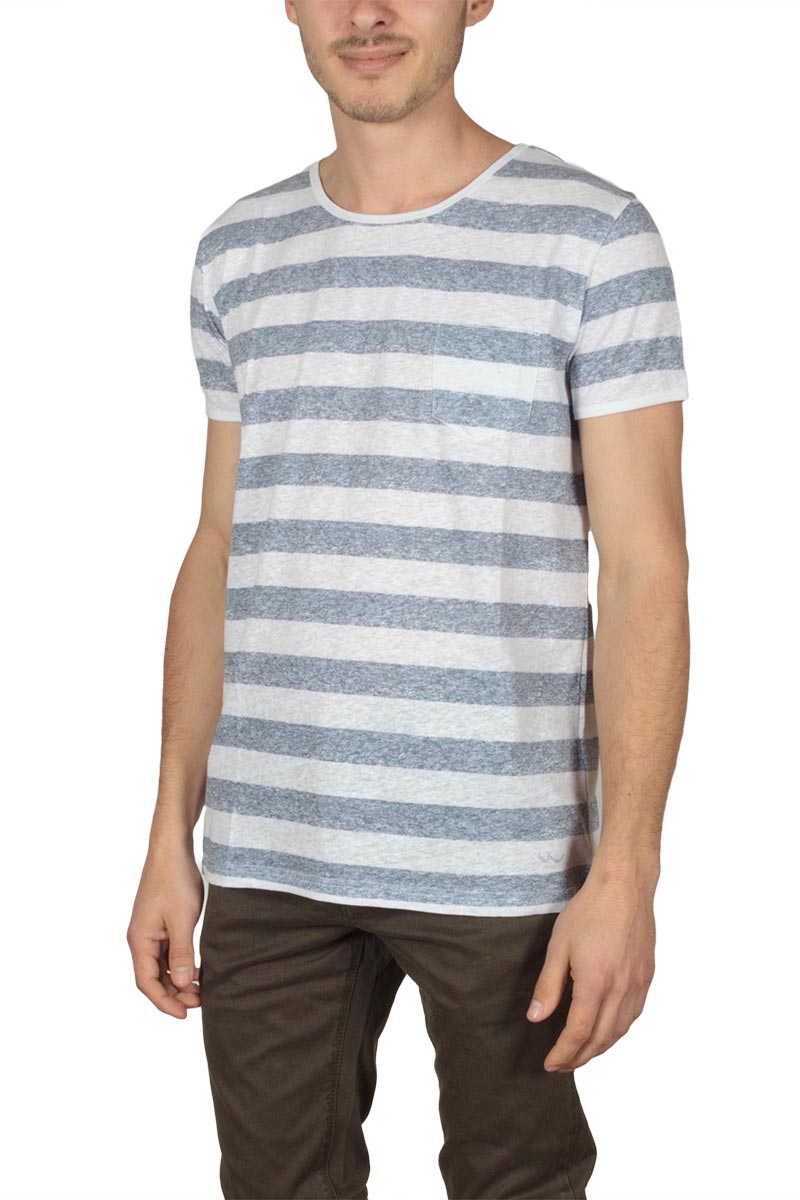 LTB Zemero ανδρικό t-shirt ριγέ λευκό-μπλε