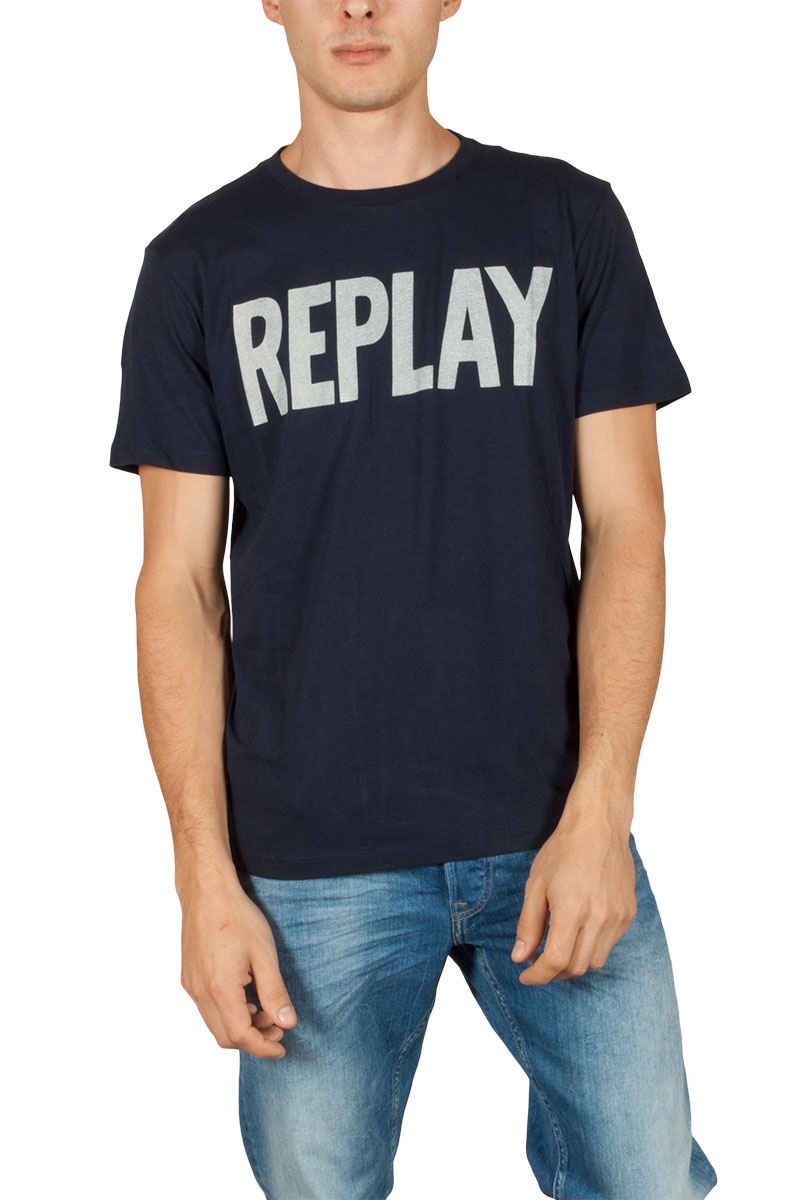 Replay ανδρικό logo T-shirt μπλε