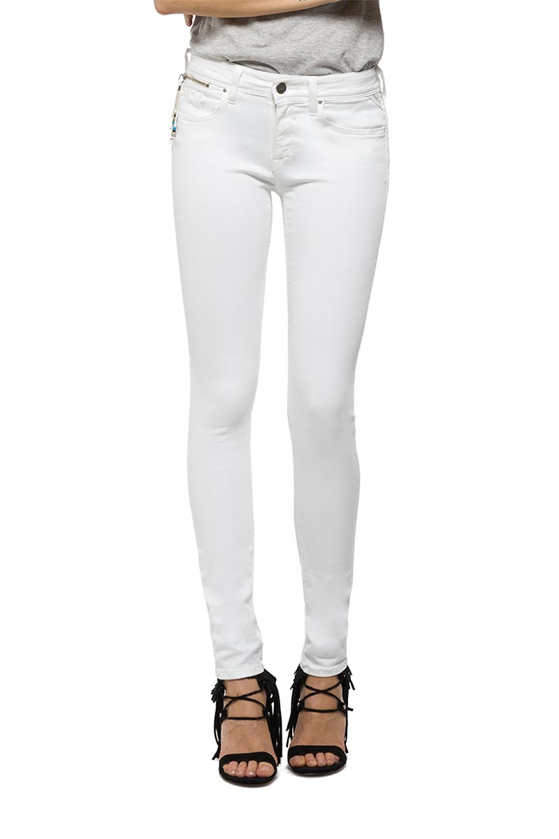 Replay Luz γυναικείο skinny fit jeans λευκό