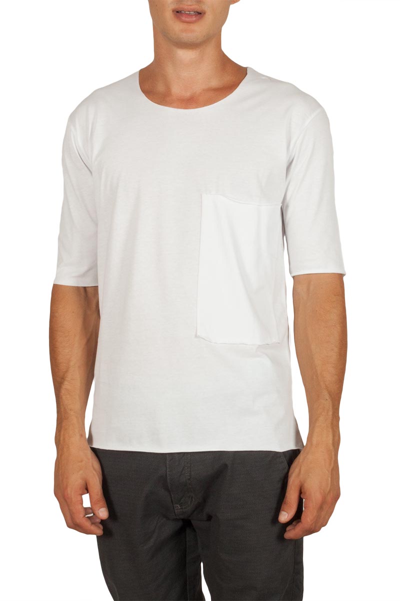 Ανδρικό t-shirt λευκό με τσέπη