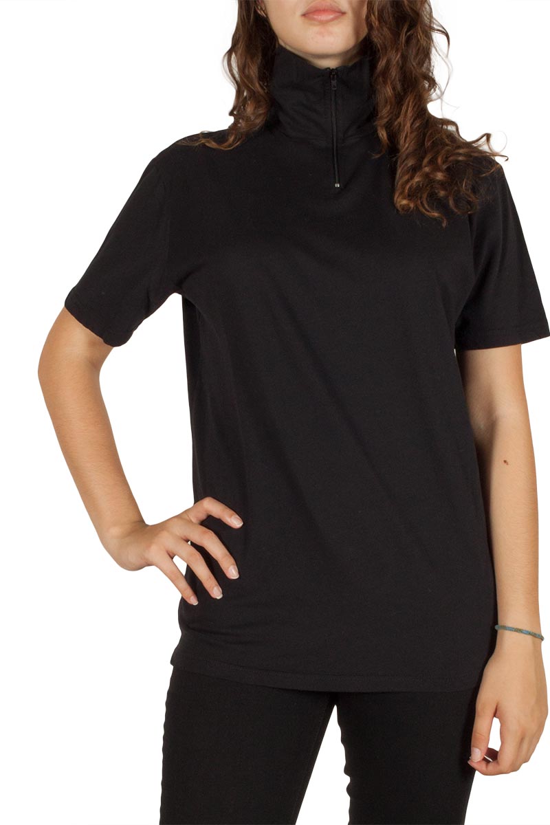 Γυναικείο t-shirt ζιβάγκο μαύρο