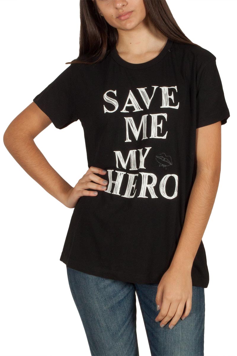 Replay Save me my Hero t-shirt μαύρο