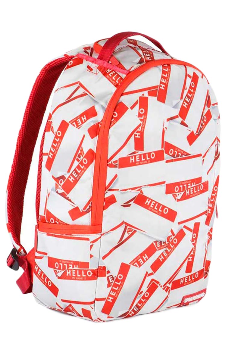 sprayground hello my name is backpack