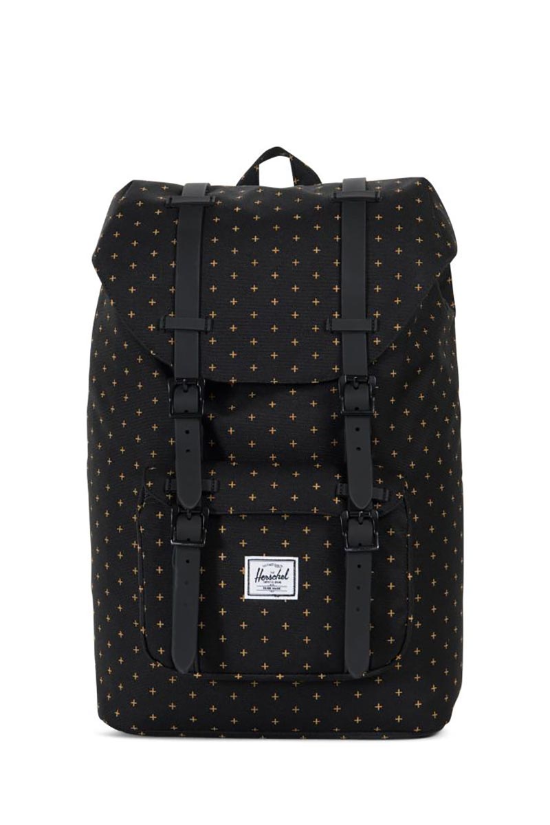 herschel backpack black and gold