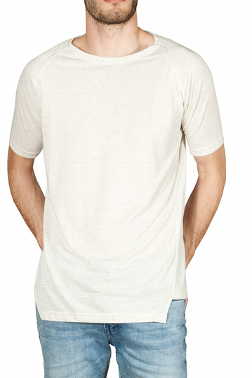 Emanuel Navaro asymmetrical t-shirt ecru melange