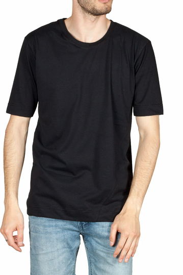 Emanuel Navaro t-shirt μαύρο με διαγώνιο γαζί