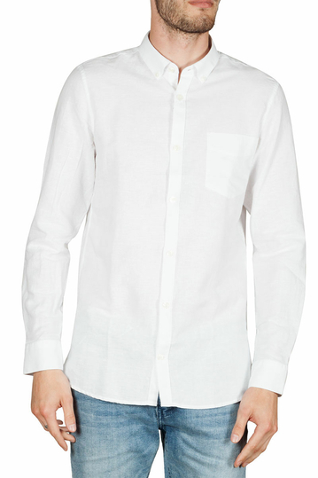 Gnious Linus linen blend ανδρικό πουκάμισο λευκό