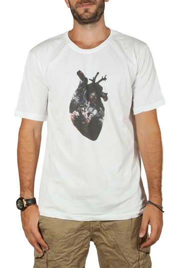 Emanuel Navaro t-shirt λευκό με καρδιά