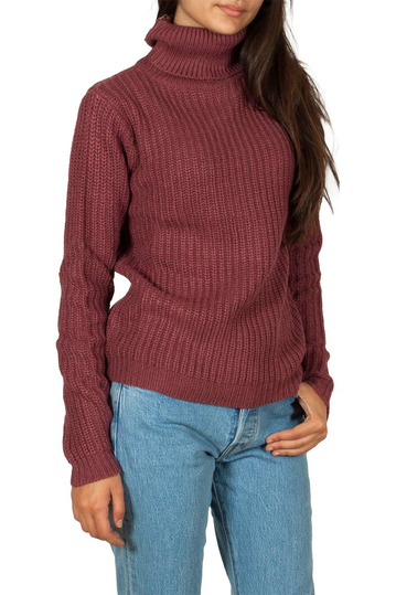 Rut & Circle Tinelle roll neck knit sweater old rose