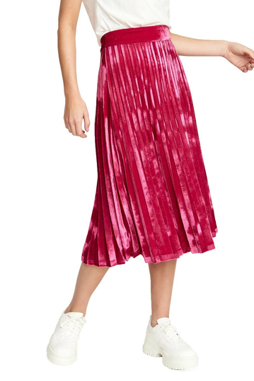 Rut & Circle Bianca velvet plisse skirt