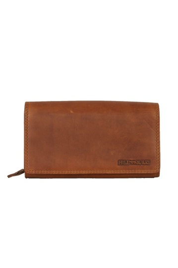 Hill Burry RFID leather clutch wallet brown