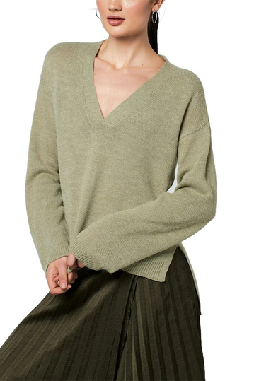 Rut & Circle Emelie πουλόβερ με V-λαιμό ανοιχτό πράσινο