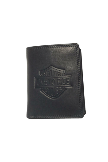 Hill Burry leather wallet Live to ride black - RFID