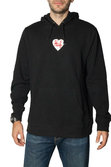 Huf Plastic heart φούτερ με κουκούλα μαύρο