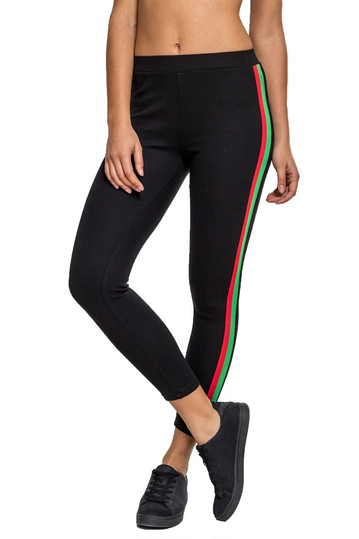 Urban Classics leggings black with side stripe