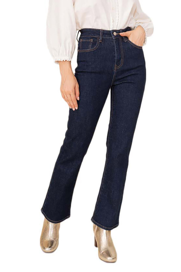 Oraije high waist regular flare jeans raw blue