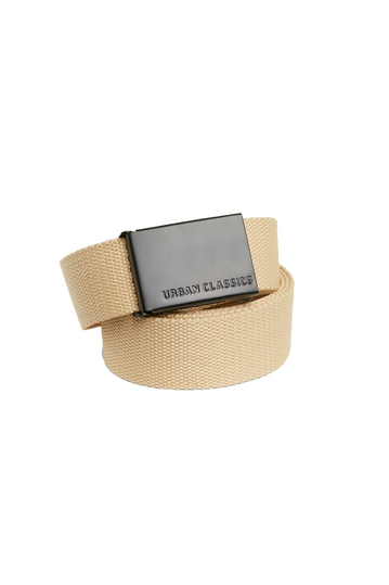Urban Classics web belt beige with black buckle
