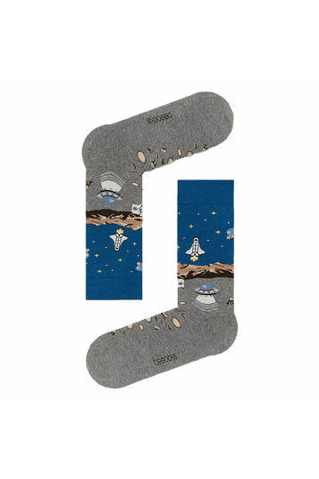 Besocks® BeMars organic cotton κάλτσες grey/blue