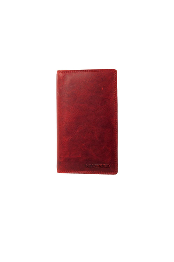 Hill Burry κόκκινη δερμάτινη θήκη καρτών και κινητού