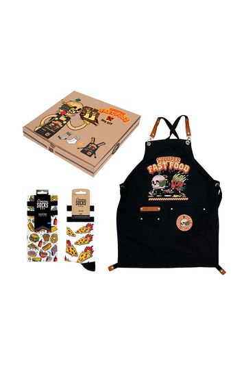 American Socks BBQ Super Fast Food Giftbox - Socks and Apron