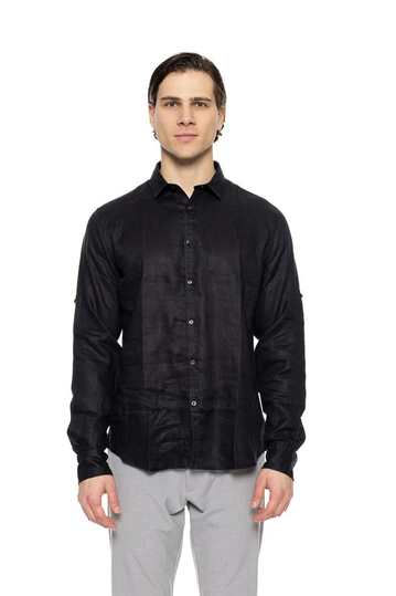 Smart Fashion Linen Shirt Black