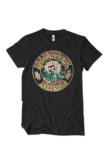 Grateful Dead T-Shirt Skull & Roses Black