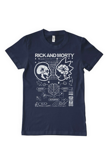 Rick & Morty T-Shirt Nobody Exists On Purpuse Navy