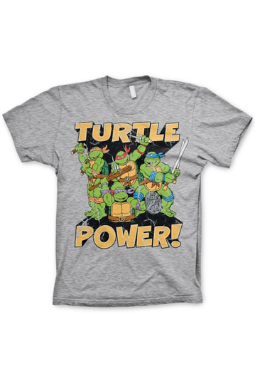 TMNT Turtle Power T-Shirt Heather Grey