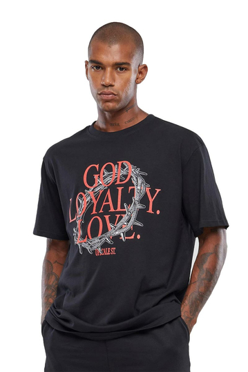 Upscale Studios God Loyalty Love Oversize T-shirt Black