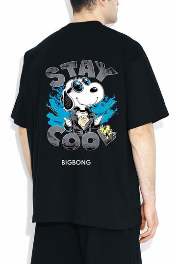 Bigbong Oversize T-shirt Stay Cool Snoopy Black