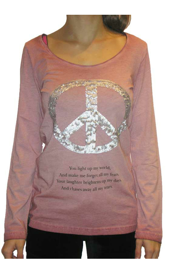 Γυναικεία μακρυμάνικη μπλούζα με το σήμα της ειρήνης