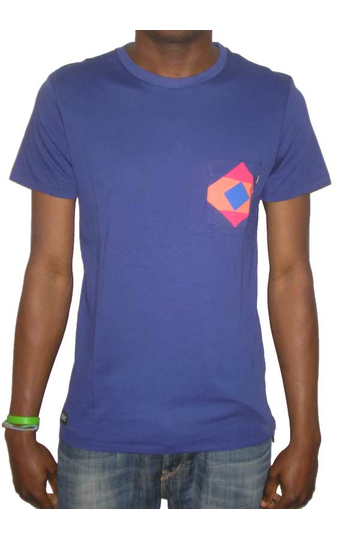 Wesc Walton men's blue t-shirt with print pocket