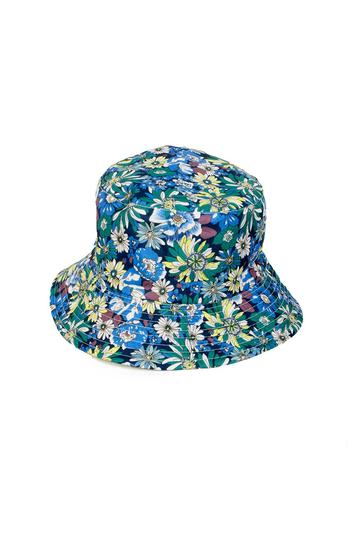 Reversible Bucket Hat Flowers Print Blue/Multi