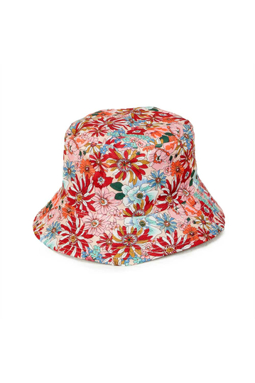 Reversible Bucket Hat Flowers Print Pink/Multi