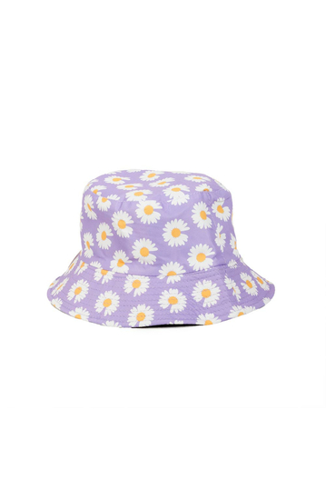 Reversible Bucket Hat Daisy Print Lilac