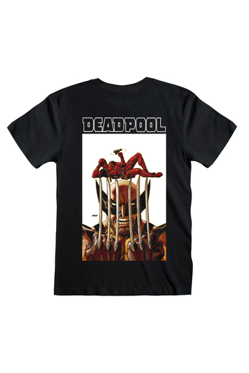 Unisex T-Shirt Marvel Comics Deadpool Striking Pose Back Print